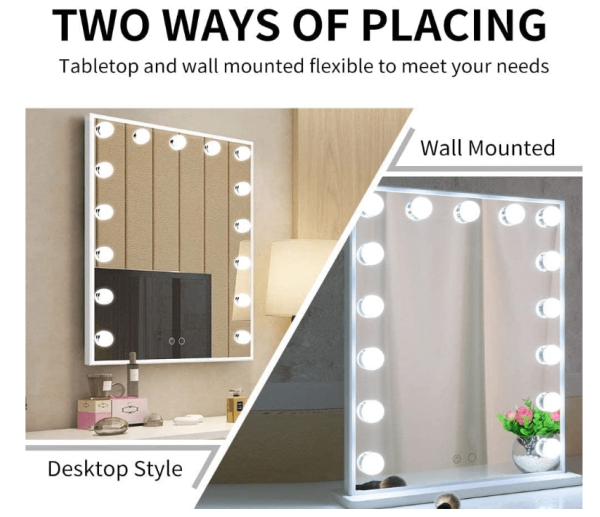 two ways of placing the hollywood mirror