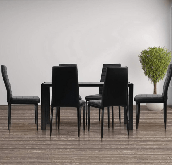 Artiss 7 piece dining set in kitchen at level view