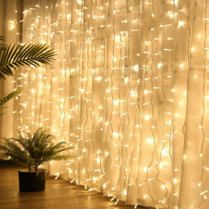 fairy curtain led lights with plants inside