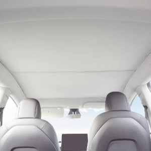 Tesla Model Y Double Layer Sunroof Shade view from inside the Tesla