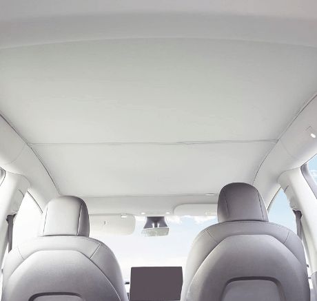 Tesla Model Y Double Layer Sunroof Shade view from inside the Tesla