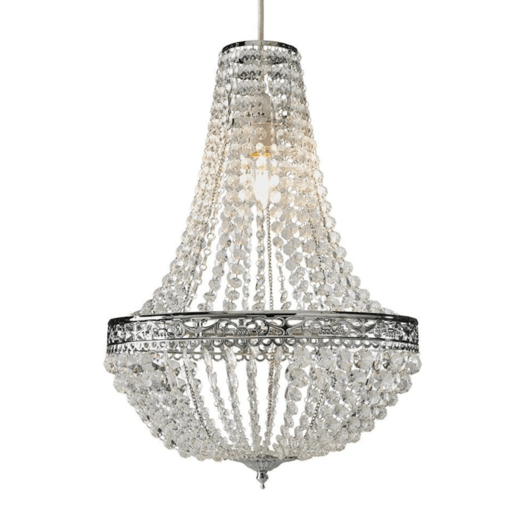 Vintage Crystal Chandelier Ceiling Light on white background