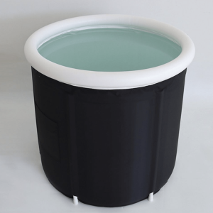 Large Ice Bath Portable with Protective Lid on grey background