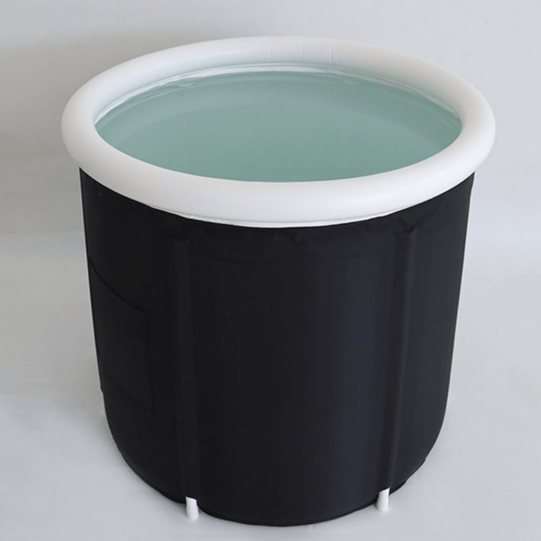 Large Ice Bath Portable with Protective Lid on grey background