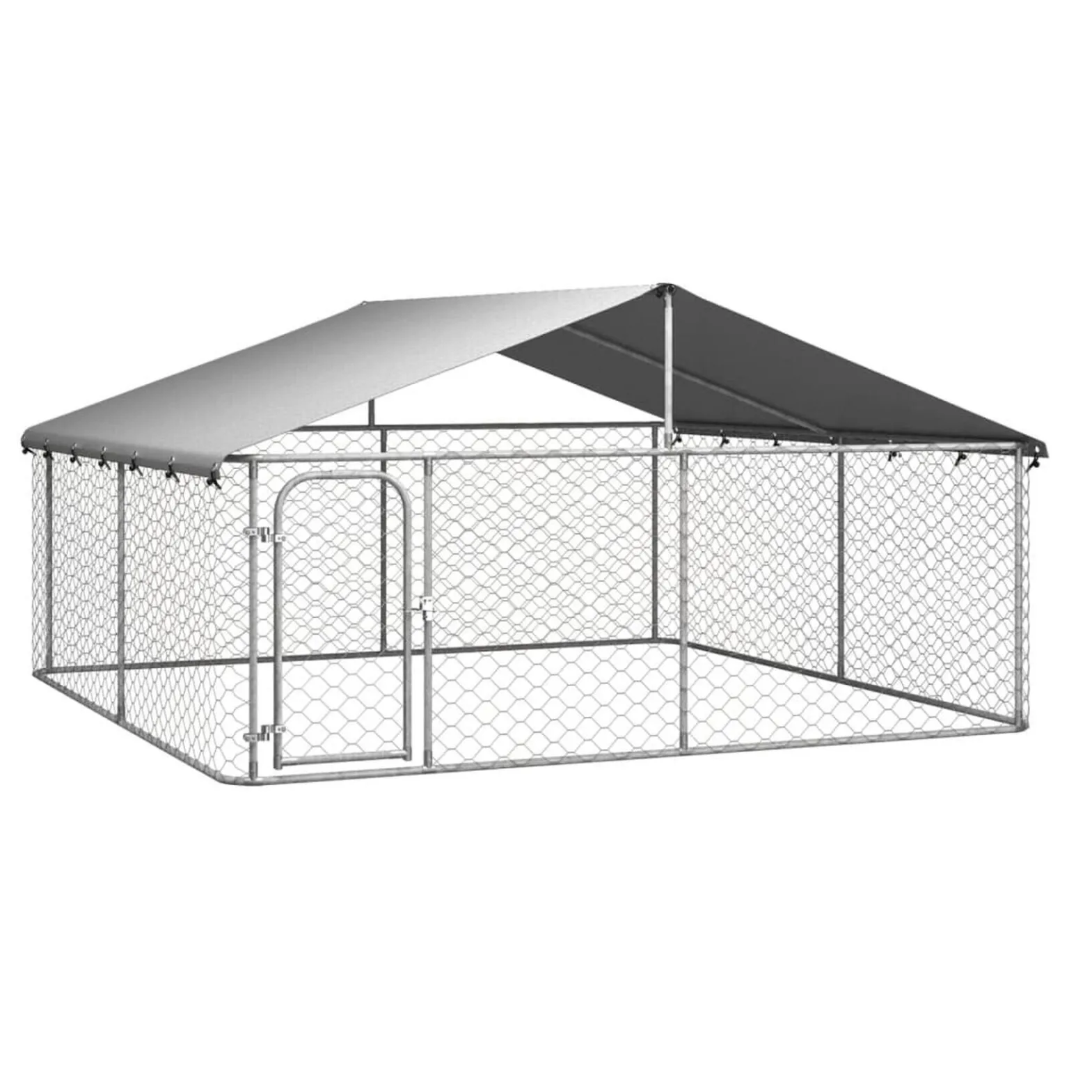 Outdoor Dog Kennel with Galvanized Steel Roof 3x3m