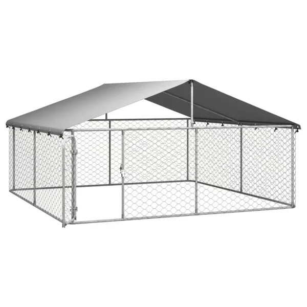 Outdoor Dog Kennel with Galvanized Steel Roof 3x3m