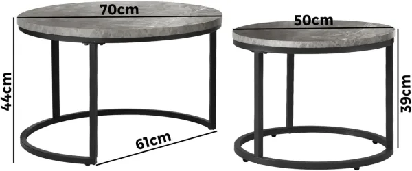 dimensions of coffee tables nesting