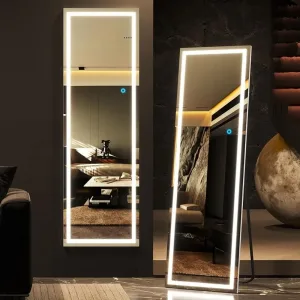 two LED Full-Length Mirror in a bedroom