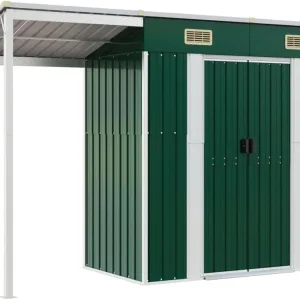 Galvanized Steel Garden Shed on white background