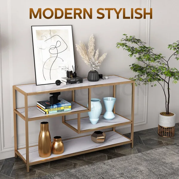 Marble Top Console Table displayed