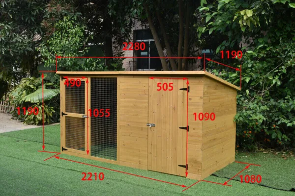 xlarge outdoor dog kennel side view