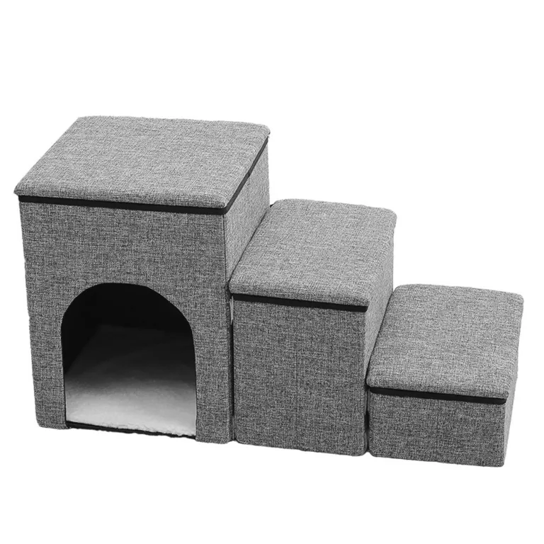 Dog Stairs with Bed on white background