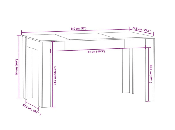 Black Dining Table dimensions