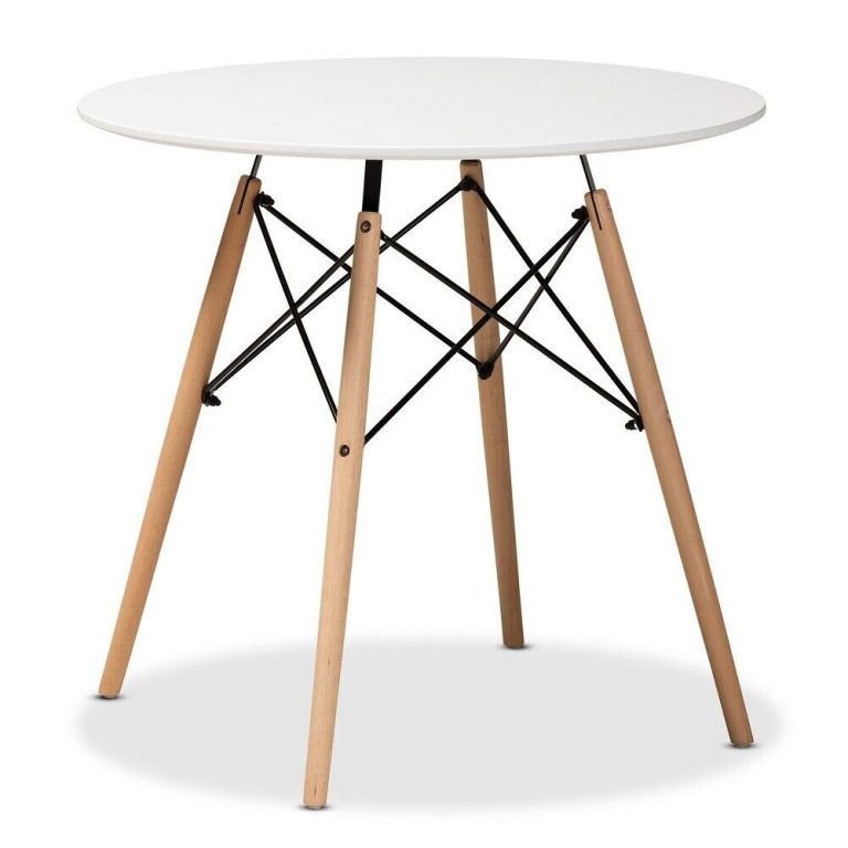 round table for kitchen on white background