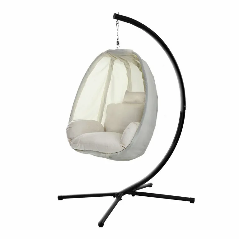 Elegant Hanging Egg Chair White on white background