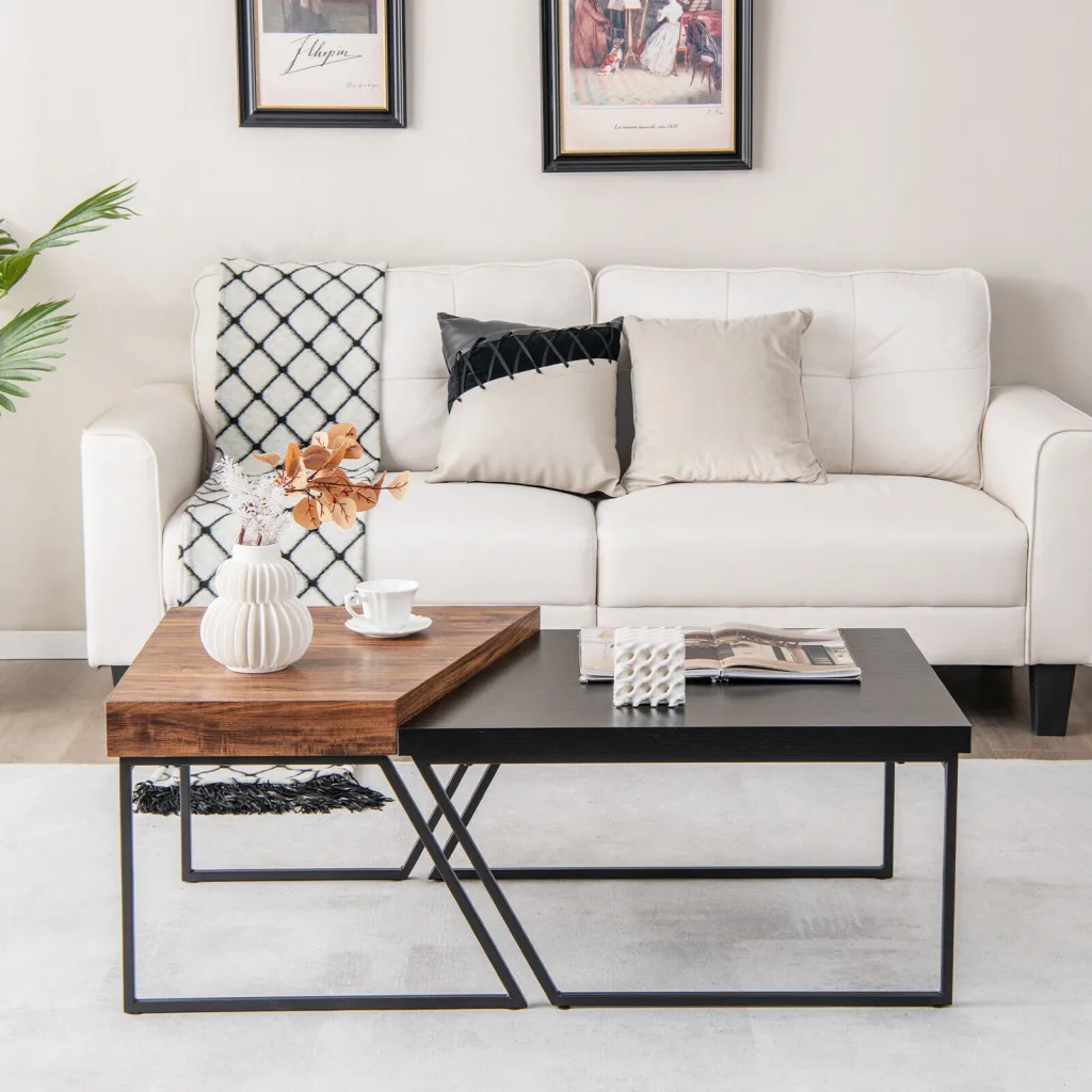 square coffee tables in living room